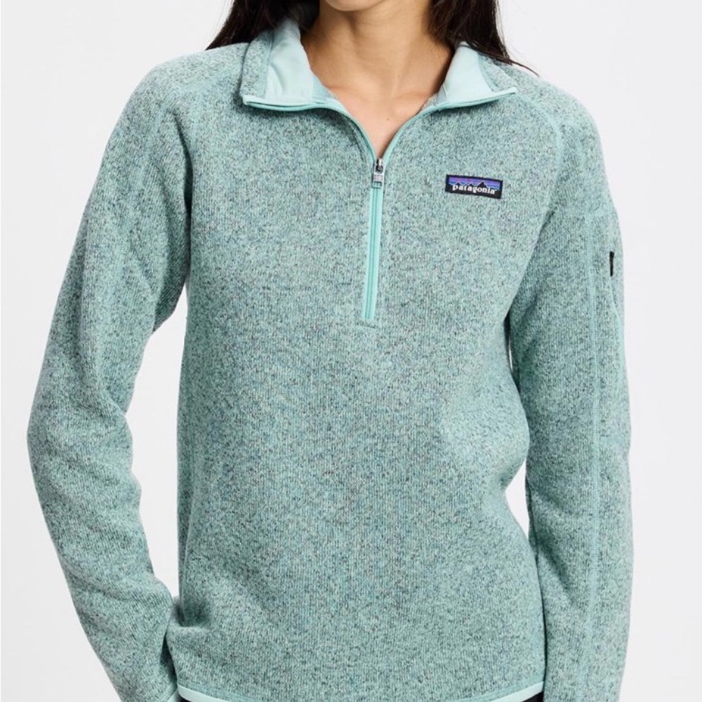 Patagonia Mint Green Quarter-Zip Fleece Pullover